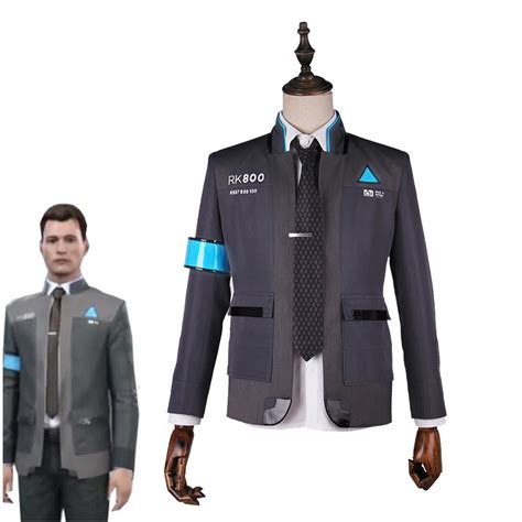 New Game Detroit: Become Human Connor Cosplay Costume RK800 Agent Suit ...