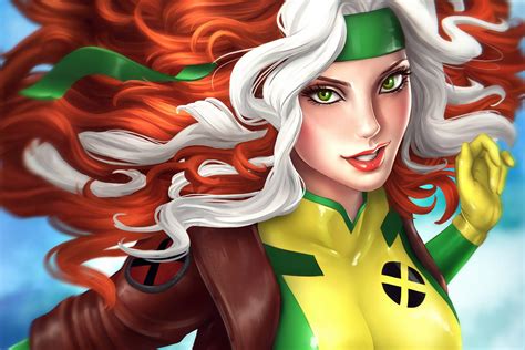 Look Rogue Rascal green eyes Marvel Comics flight Rogue costume Living ...