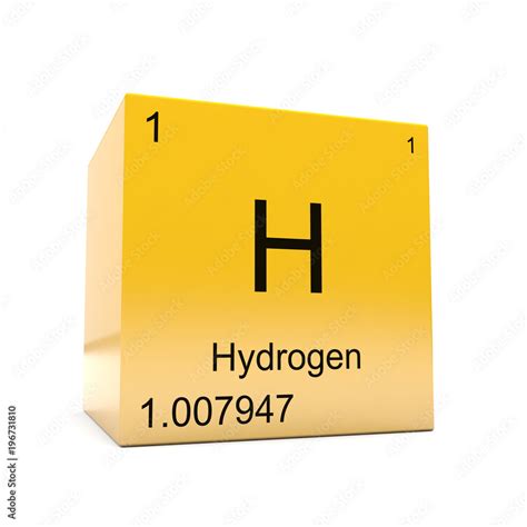 Hydrogen chemical element symbol from the periodic table displayed on ...