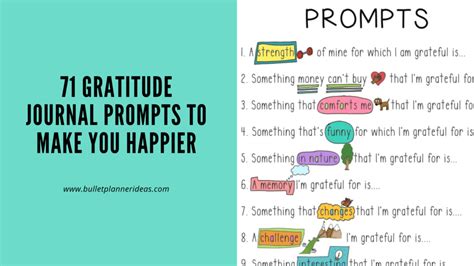 71 Gratitude Journal Prompts To Make You Happier - Bullet Planner Ideas