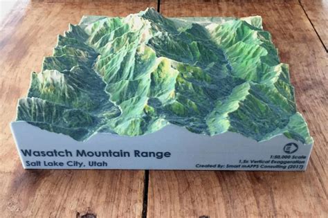 Wasatch Range, Utah: 3D Printed Topographic Map, 3D Topo Map, 3D Relief ...