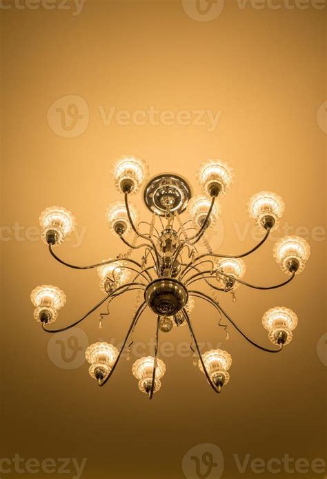 beautiful crystal chandelier in a room 16695608 Stock Photo at Vecteezy