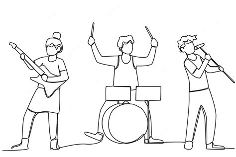 Premium Vector | Three excited people playing musical instruments Music ...