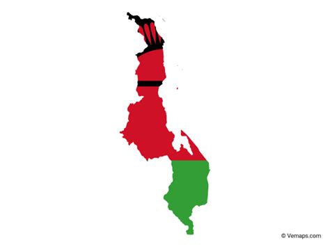 Flag Map of Malawi | Free Vector Maps | Malawi flag, Map vector, Malawi