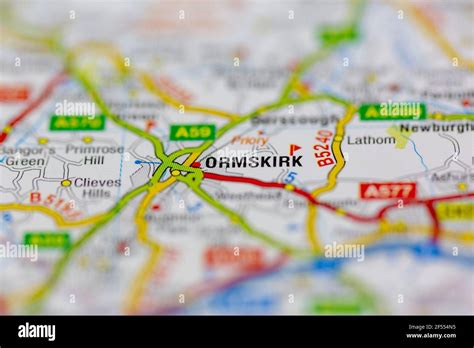 Ormskirk Shown on a Geography map or road map Stock Photo - Alamy