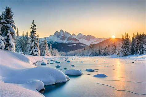 photo wallpaper the sky, snow, trees, mountains, sun, sunset, the ...