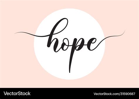 Hope word handwritten with custom calligraphy Vector Image