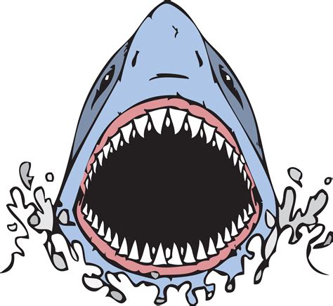 Shark With Mouth Open Drawing - JMT Printable Calendar