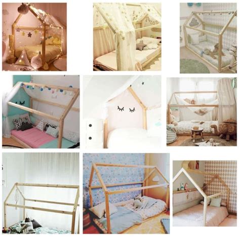 Cama casita Montessori de madera de fabricación local