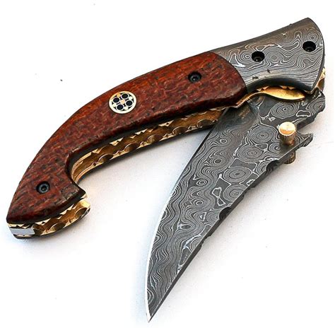 Folding Pocket Knives - Handmade Damascus Steel Blade Knife 8731 ...