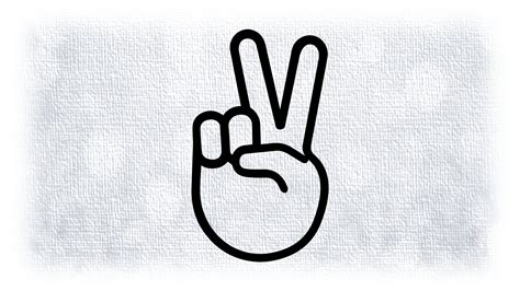 People Clipart: Black Outline Emoji for Peace Sign Two-finger - Etsy Canada