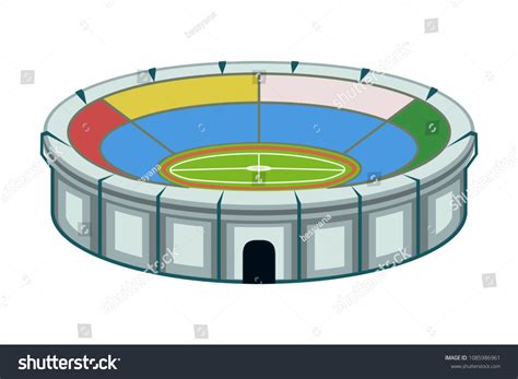 Colorful Cartoon Stadium Sport Theme Vector Stock Vector (Royalty Free) 1085986961 | Shutterstock