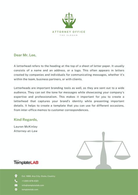 Attorney Letterhead Examples