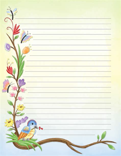 Printable stationery paper | Spring stationery, Free printable stationery, Printable stationery