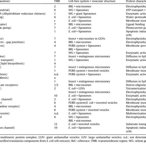 Cell-free synthesis of membrane proteins in presence of different lipid... | Download Scientific ...