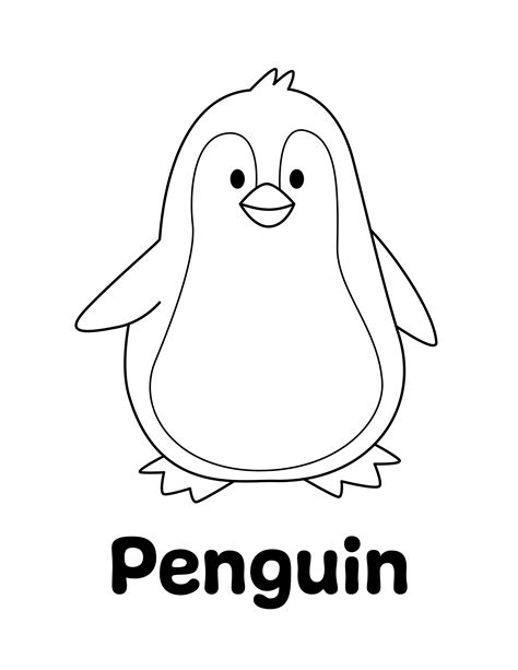 Whimsical Penguin Coloring Page for Kids