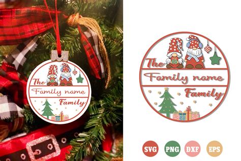 Family Christmas Ornaments SVG |Retro Graphic by Hello Magic · Creative ...