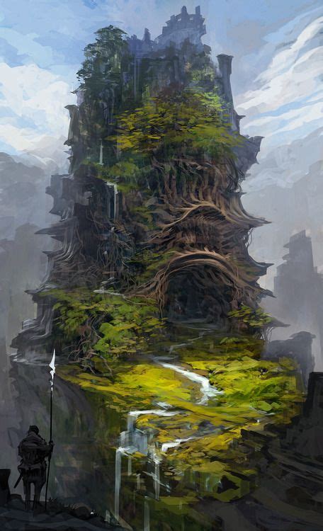 Forest Temple by Feng Zhu Fantasy Art Watch | Fantasy art landscapes, Fantasy landscape ...