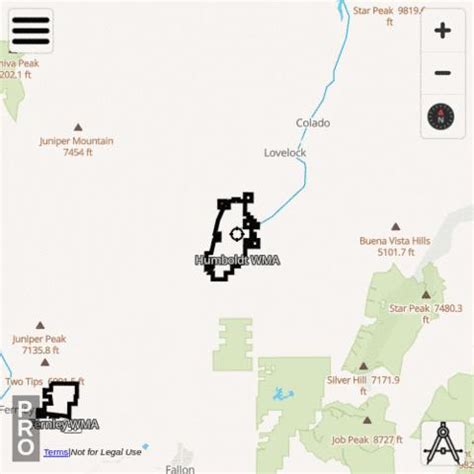 Ndow Wildlife Management Areas, Nevada | hunting Topo Maps