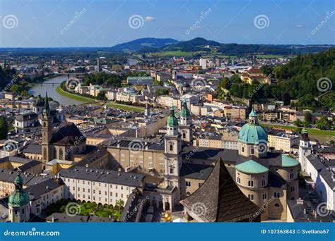 Panorama Of The Historic City Of Salzburg Editorial Photo | CartoonDealer.com #107363843