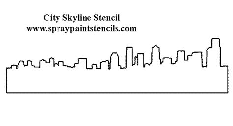 City Skyline Stencil - Free Building Silhouettes | Stencils, Free ...