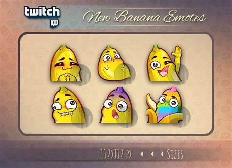 Twitch Cute Banana Emotes for Streamers / Kawaii Banana Emote - Etsy ...