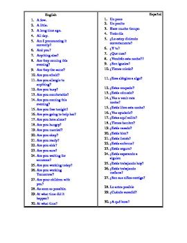 25 pages of Most Common English/Spanish Phrases by LucyRicci | TpT