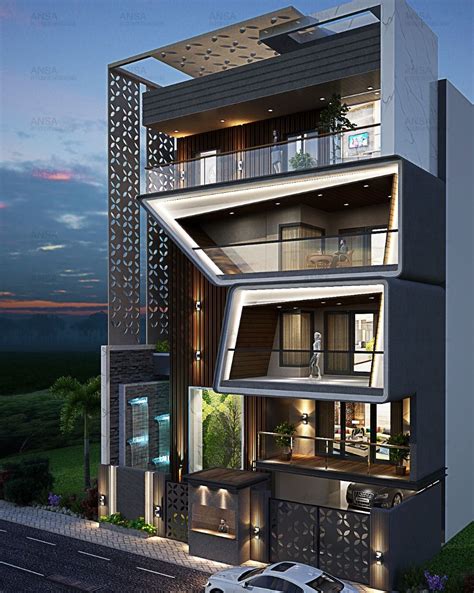 Facade Exterior - ANSA Interiors | Modern exterior house designs, Small ...