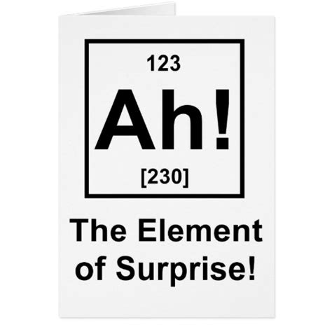 Ah! The Element of Surprise Card | Zazzle