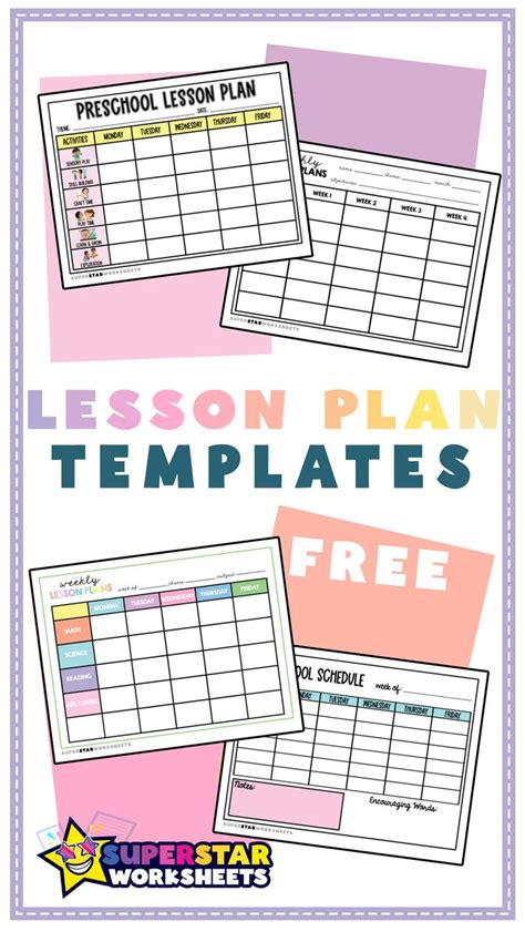 the lesson plan is shown in three different colors and sizes, with text overlaying it