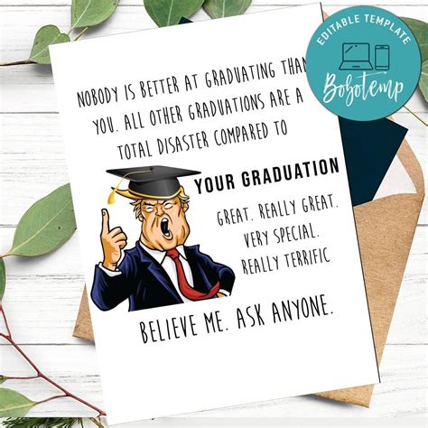 Funny Trump Graduation Card for Him DIY | Bobotemp