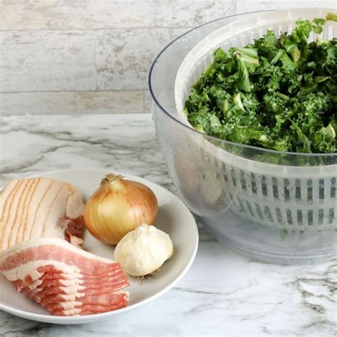 Garlic Bacon Kale Side Dish Recipe • Bake Me Some Sugar