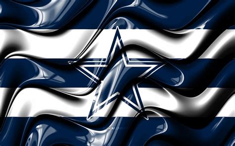 Download wallpapers Dallas Cowboys flag, 4k, blue and white 3D waves ...