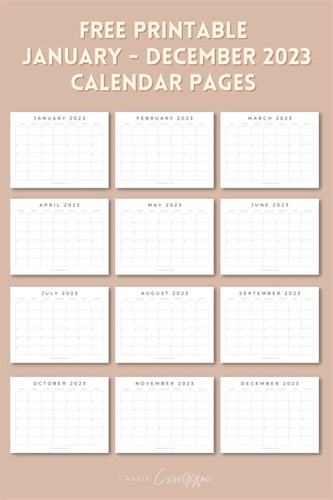 Free Printable 2023 Calendar Templates (All 12 Months) in 2022 | Free printable calendar ...