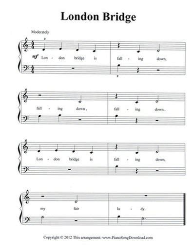 London Bridge Free easy Sheet Music | Piano sheet music, Piano music ...