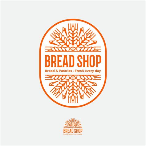 Bread Shop. Bakery Logo. Bread Shop Emblem. Letters and Wreath of ...