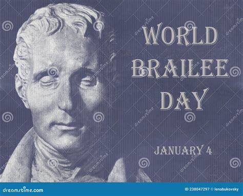 Poster for January 4 World Braille Day. Fonts and Code Alphabet for the Blind Person. Stock ...