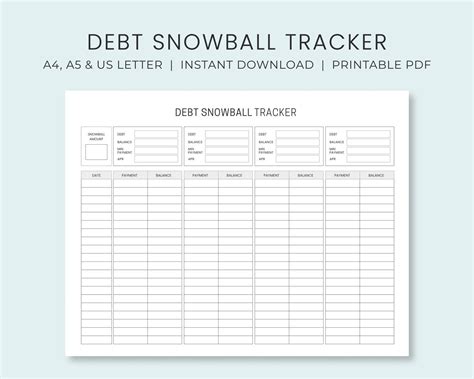 Debt Snowball Tracker Printable Debt Payment Worksheet - Etsy | Debt snowball, Debt snowball ...