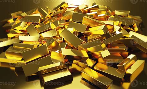 a large pile of gold bars in a row reflecting light. 7313500 Stock Photo at Vecteezy