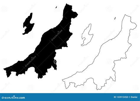 Niigata Prefecture Map Vector Stock Vector - Illustration of abstract, geography: 133912450