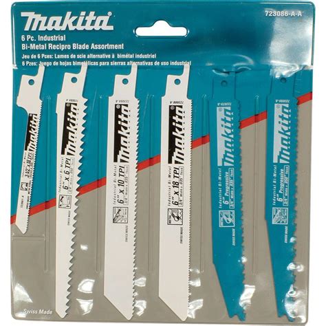 Makita 3/4 in. Reciprocating Saw Blade Assortment Pack (6-Piece)-723086-A-A - The Home Depot