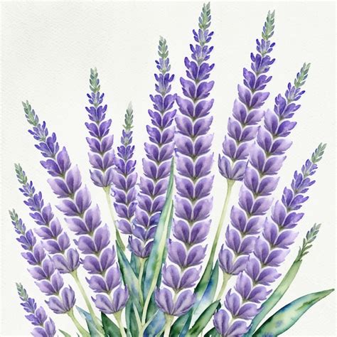 Premium AI Image | Lavender watercolor digital art