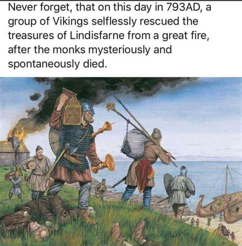 Viking raid in 793 AD (colorized) - Funny | Historical memes, History ...