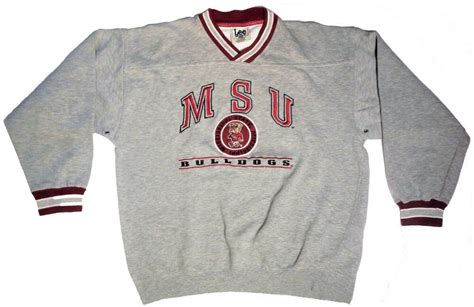 Vtg Mississippi State Bulldogs Lee Sport V Neck Vented Sweatshirt NCAA ...