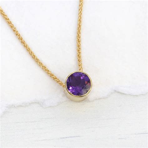 amethyst necklace in 18ct gold, february birthstone by lilia nash ...