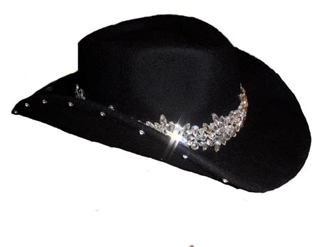 Womens black felt ultimate bling cowboy hat by Timetwochange