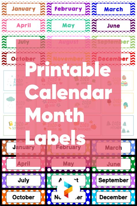 10 Best Printable Calendar Month Labels - printablee.com