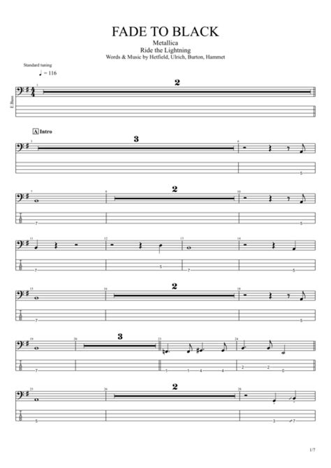 Fade to Black Tab by Metallica (Guitar Pro) - Full Score | mySongBook