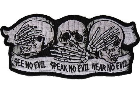 See No Evil Speak No Evil Hear No Evil Skull Patch | Skull patch, See ...