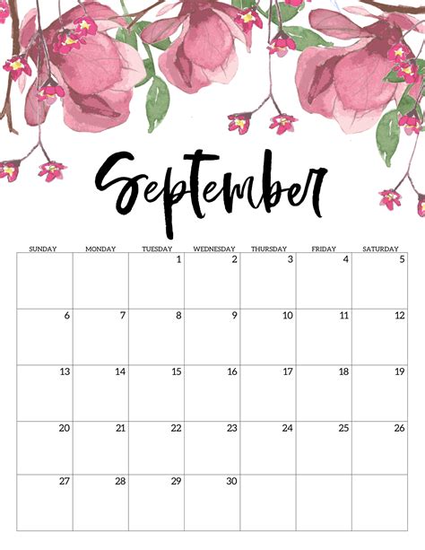 Free Printable Calendar 2020 - Floral - Paper Trail Design